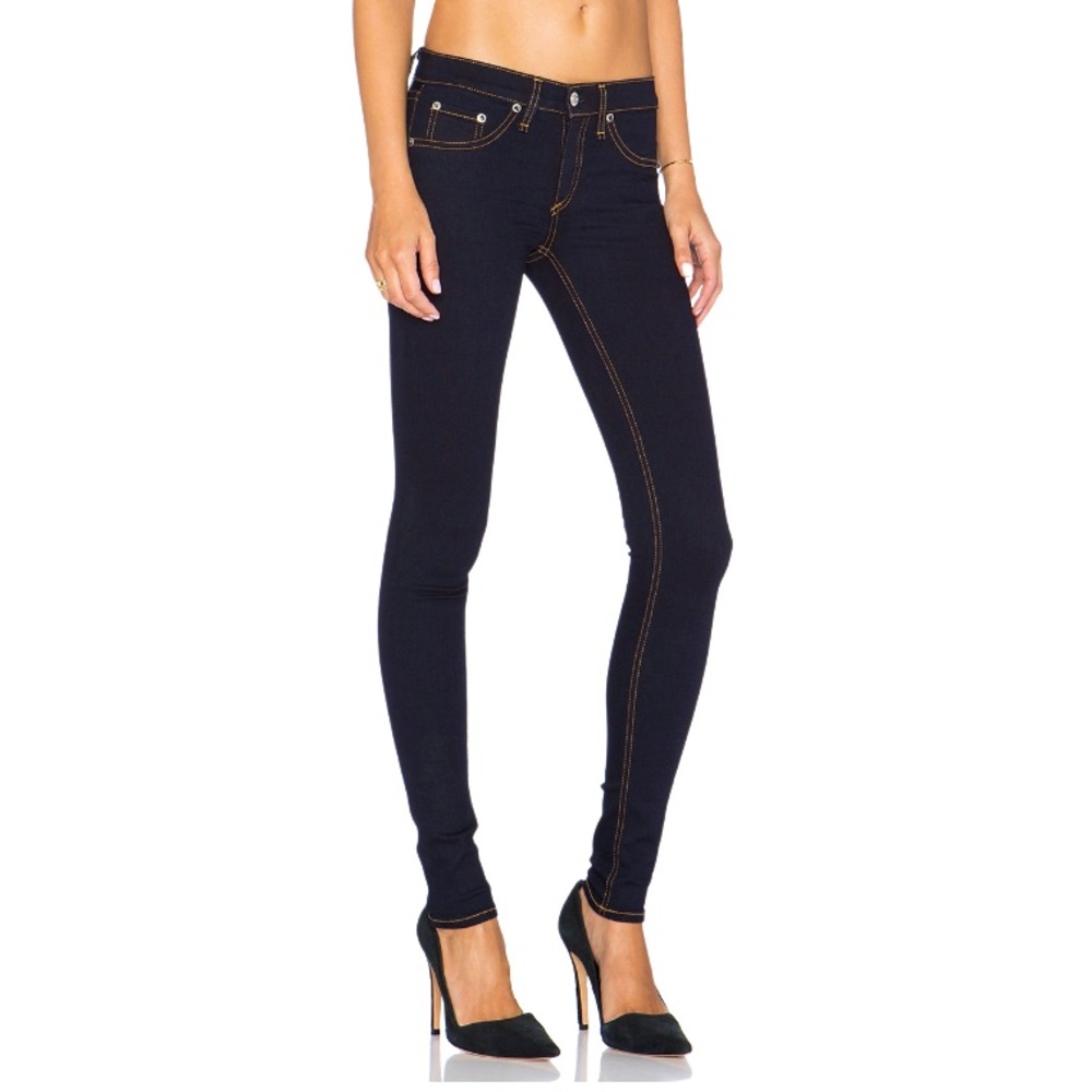 Rag & Bone Soft Harrow Skinny Jeans Blue Sz 25